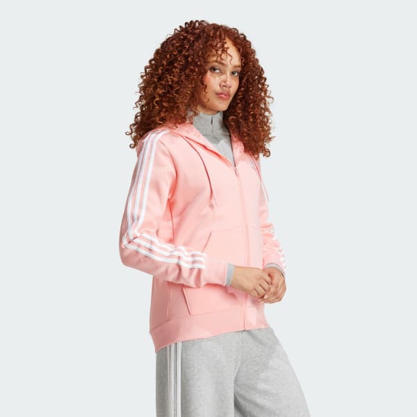 Essentials 3 Stripes Full Zip Fleece Hoodie