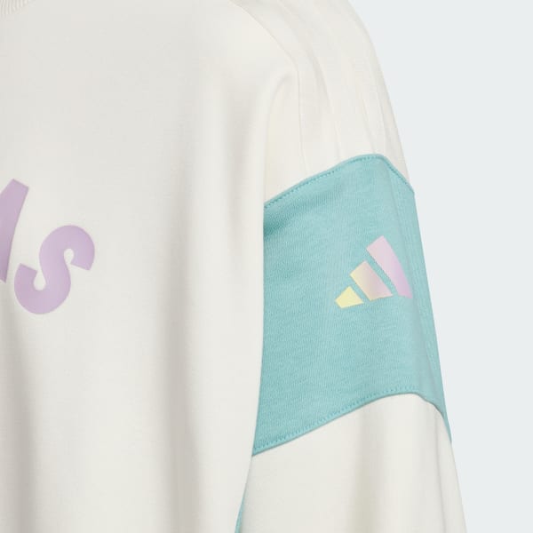 ホワイト ガールズ スウェット ルーズフィット クルーネック プルオーバー キッズ