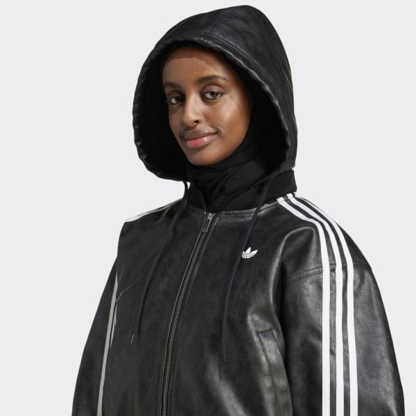 adidas ADILENIUM ビンテージ フェイクレザージャケットLサイズ adidas】ADILENIUM SEASON 3 VINTAGE FAUX レザー ジャケット