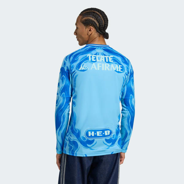 Azul Jersey Visitante Tigres UANL 25/26 de Manga Larga