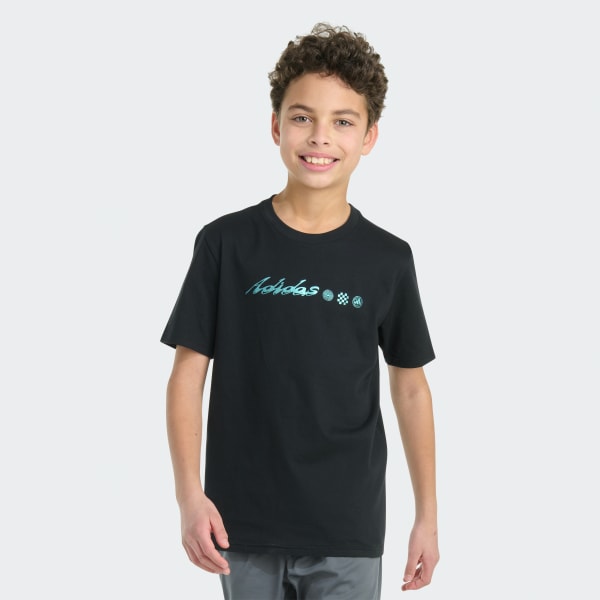 Black Short Sleeve Football Helmet Tee
