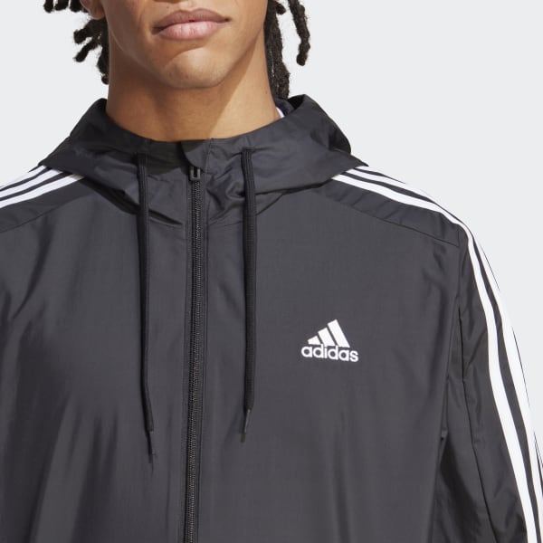 adidas Rompevientos Tejido Essentials 3 Tiras Negro adidas Argentina