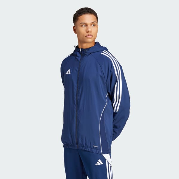 Navy blue adidas store windbreaker