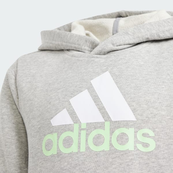 Grey Essentials Two-Colored Big Logo Cotton Hoodie