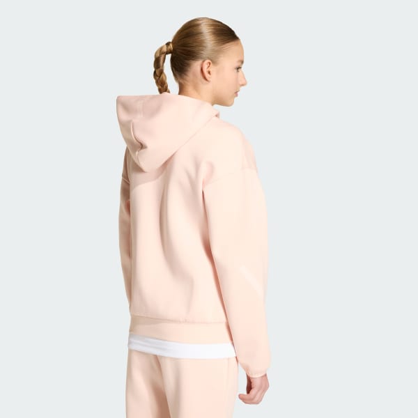Pembe adidas Z.N.E. Kapüşonlu Tam Boy Fermuarlı Üst