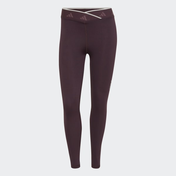 Burgundy Techfit V-Shaped Elastic 7/8 Leggings