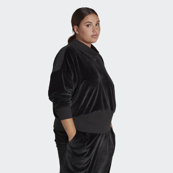 Noir Sweat-shirt en velours Holidayz Cozy (Grandes tailles) VK077
