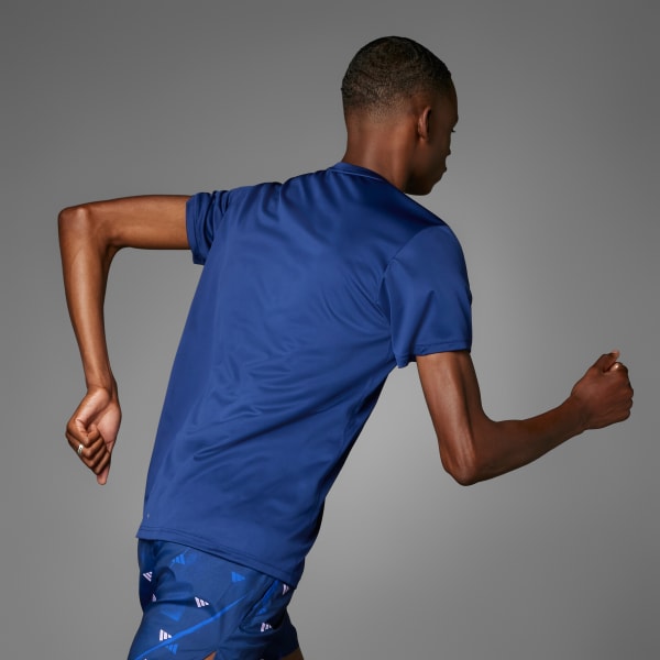 สีน้ำเงิน เสื้อยืด Run It