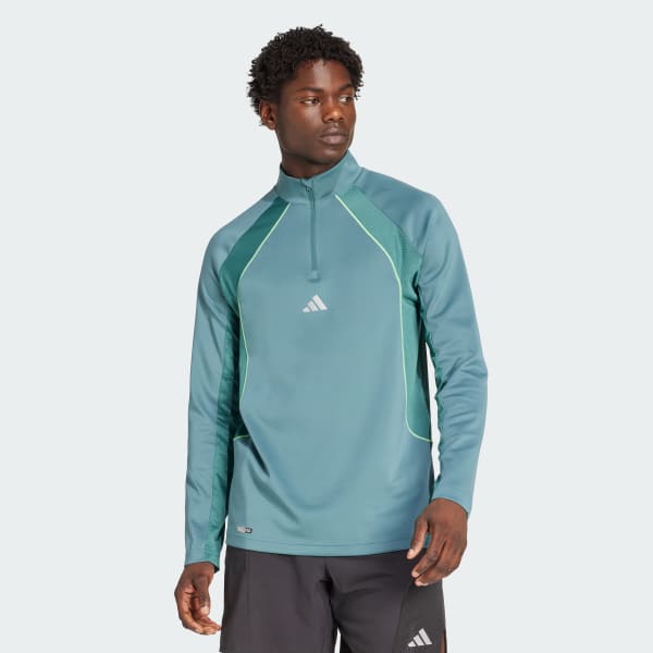 Groen Tech Apparel Longsleeve met Korte Rits