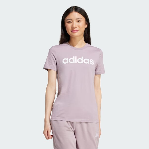 Morado Camiseta Essentials Logo Ajustada