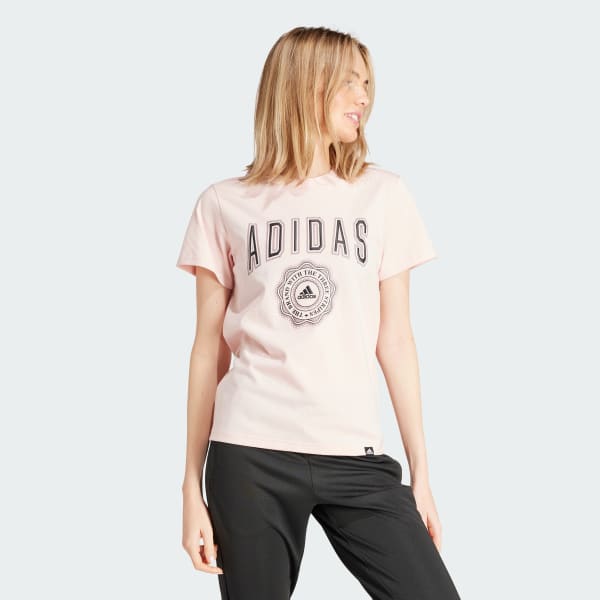 Merah-muda Tee Collegiate Graphic