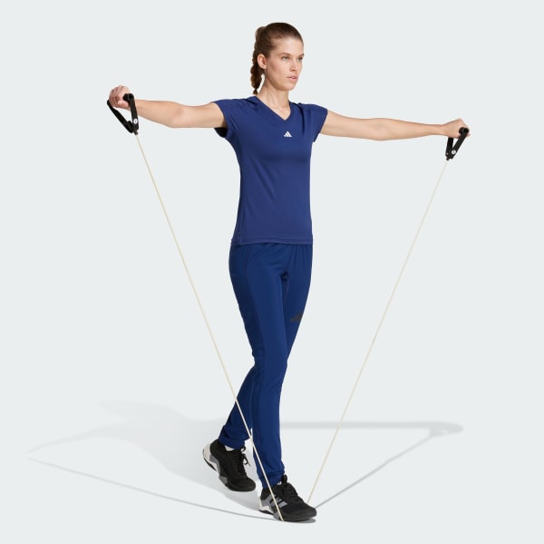 Bleu T-shirt col en V logo minimaliste AEROREADY Train Essentials