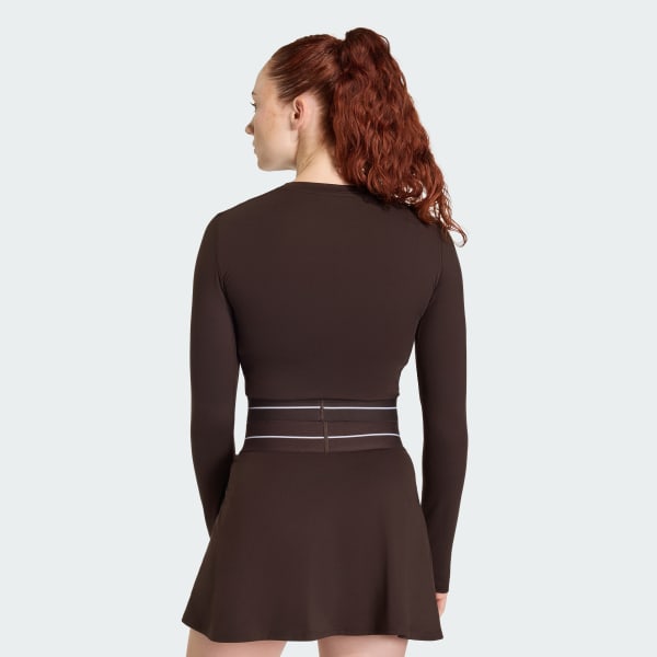 hnedá Tričko Hyperglam Cropped Long Sleeve