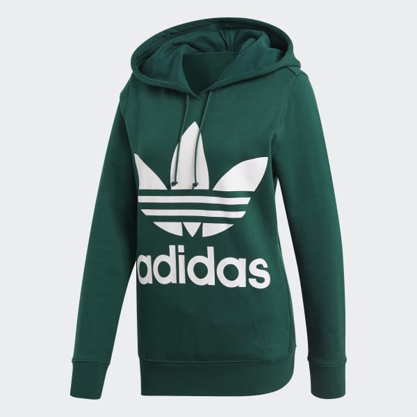 adidas green trefoil hoodie