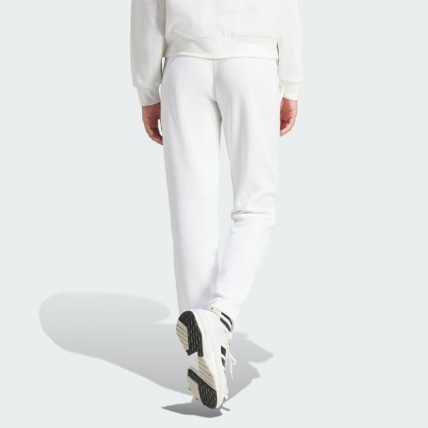 White Essentials Small Logo Feel Cozy Open Hem Pants