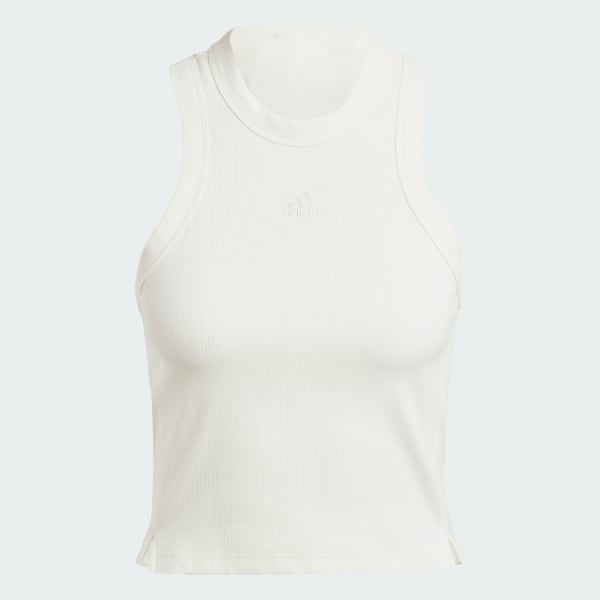 Adidas crop tank white on sale