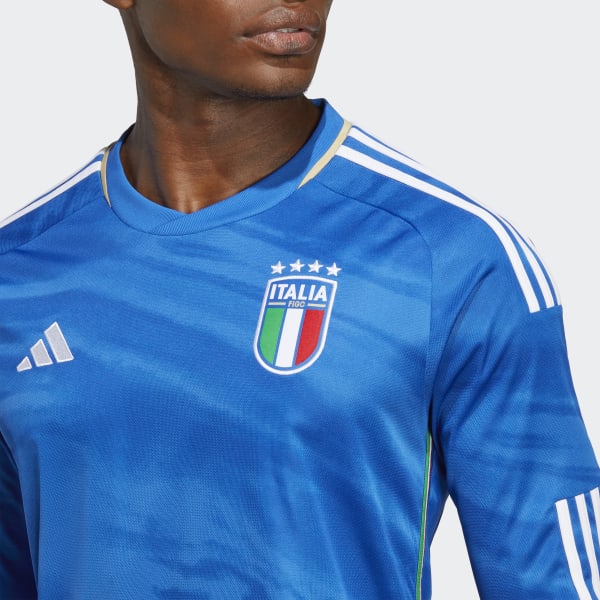 Italy No7 Zaza Blue Home Long Sleeves Soccer Country Jersey