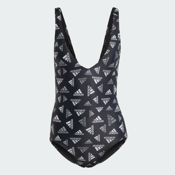 Zwart Allover Print Sportswear Badpak