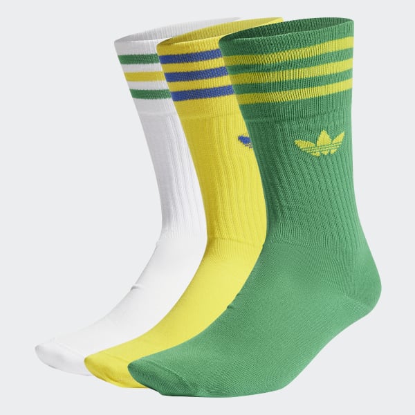 Pack de 3 calcetines deportivos verdes slido de adidas Originals de color  Verde