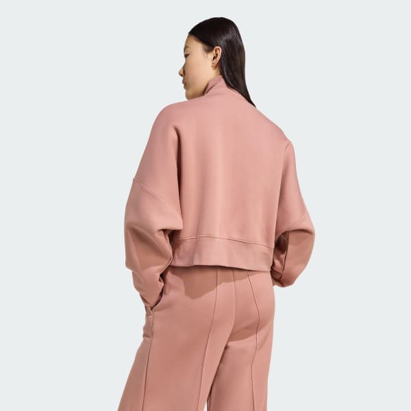 Rose Veste zippée 3 bandes décalées