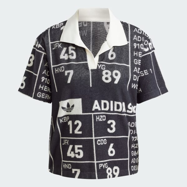 Black Kseniaschnaider Graphic Towel Polo Shirt