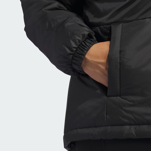 Schwarz Essentials Insulated Hooded Jacke – Große Größen AV244