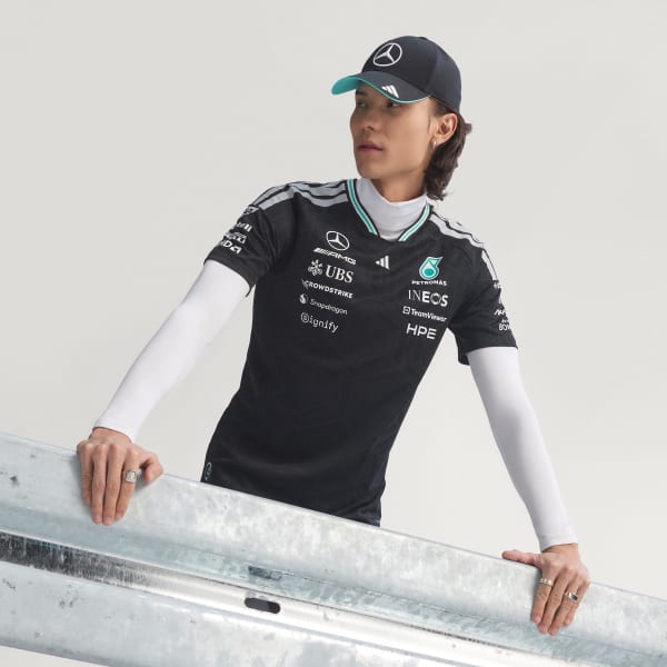 ブラック MERCEDES AMG PETRONAS F1 チーム ドライバー ユニフォーム オーセンティック