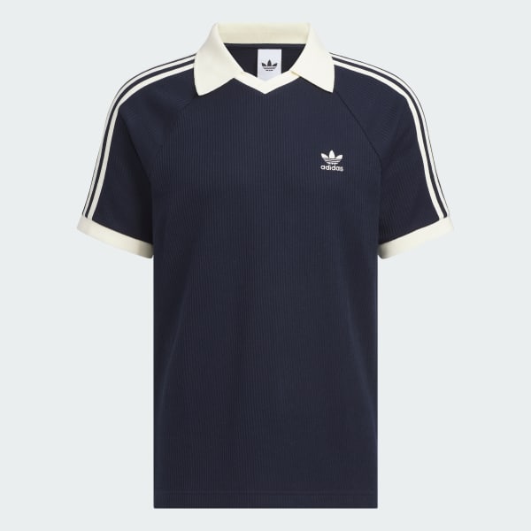 Blue Waffle Short Sleeve Polo Shirt