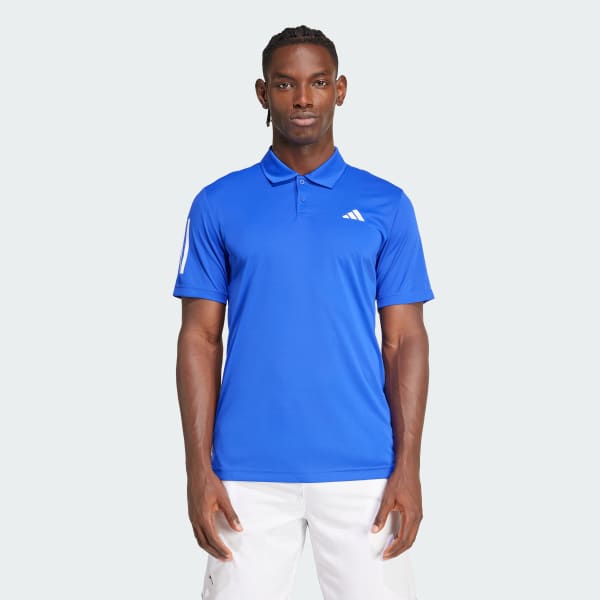 Azul Camiseta Polo de Tenis Club 3 Rayas