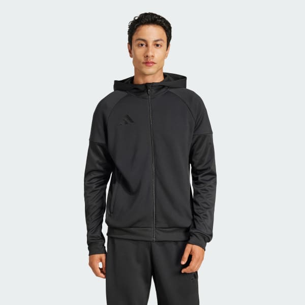 cierna Mikina s kapucňou Tiro 25 Full-Zip