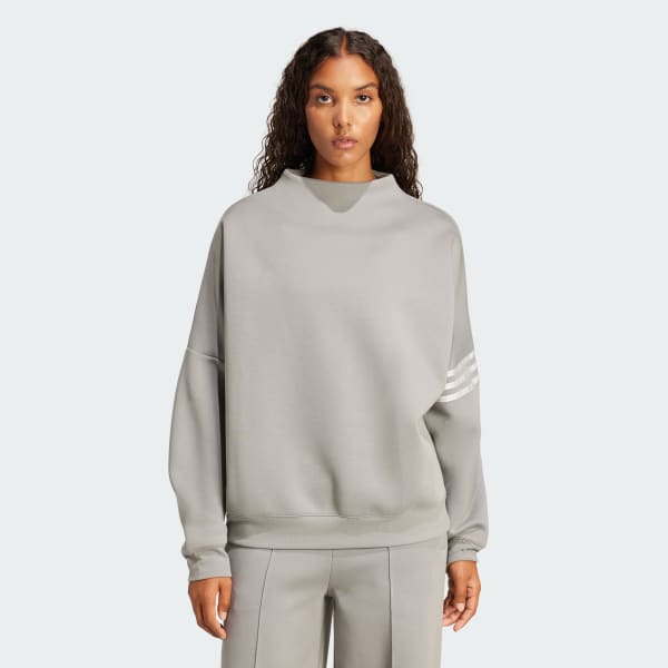 adidas Neuclassics Oversized Mock Neck Sweatshirt - Gri | adidas