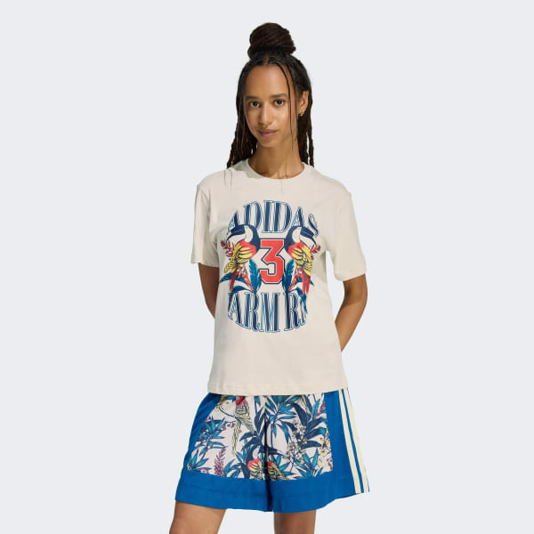 Grey ADIDAS x FARM RIO GRAPHIC T-SHIRT