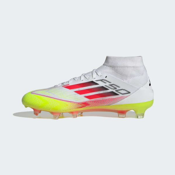 F50 Elite Mid-Cut Firm Ground Cleats - White | Free Shipping
