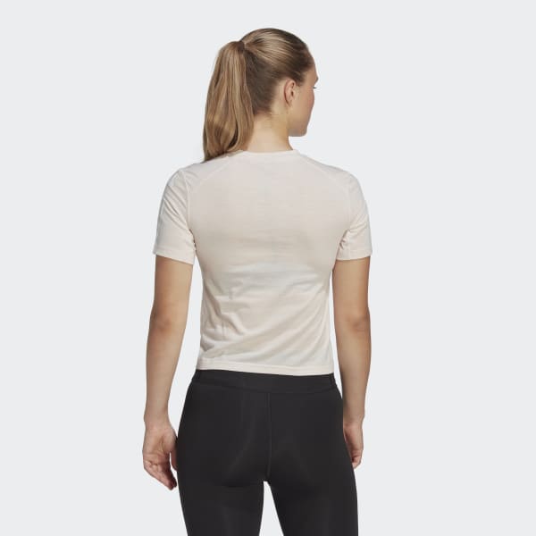 Pink Train Essentials Train Cotton 3-Stripes Crop Tee