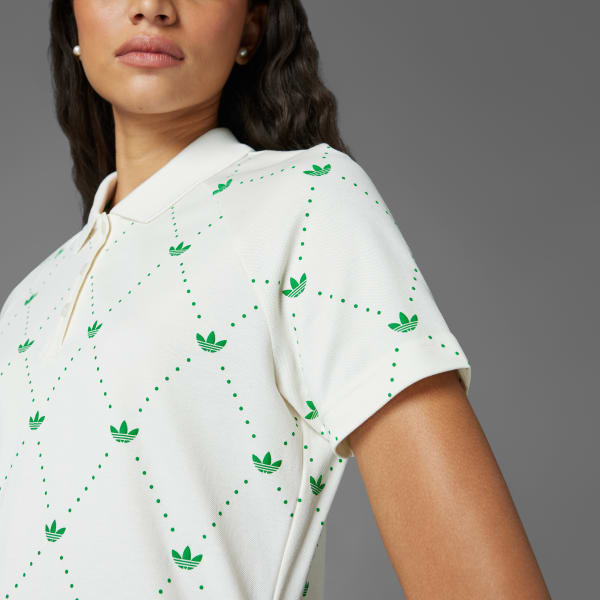 Blanc Polo imprimé Trèfle Originals
