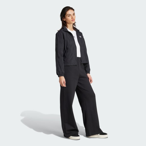 Negro Pantalón de felpa francesa con pierna ancha Essentials