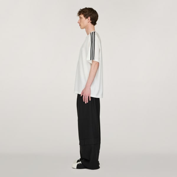 Hvid Y-3 kortærmet T-shirt 3-Stripes
