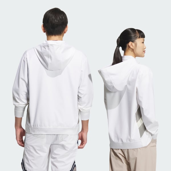 White 긴팔 후드 풀오버