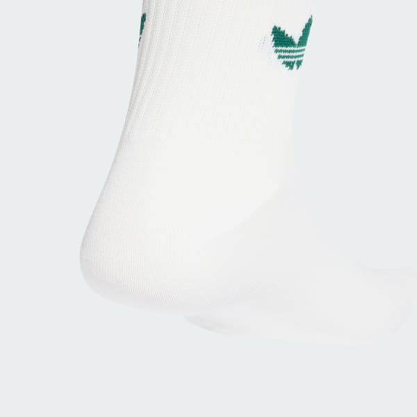 Blanc Chaussettes mi-mollet 3 bandes (3 paires)