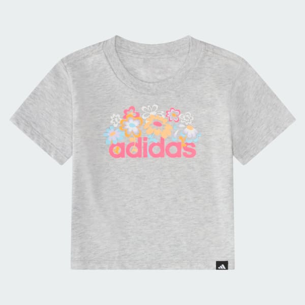 Grey N SS HTR TEE FLOWY SHORT SET