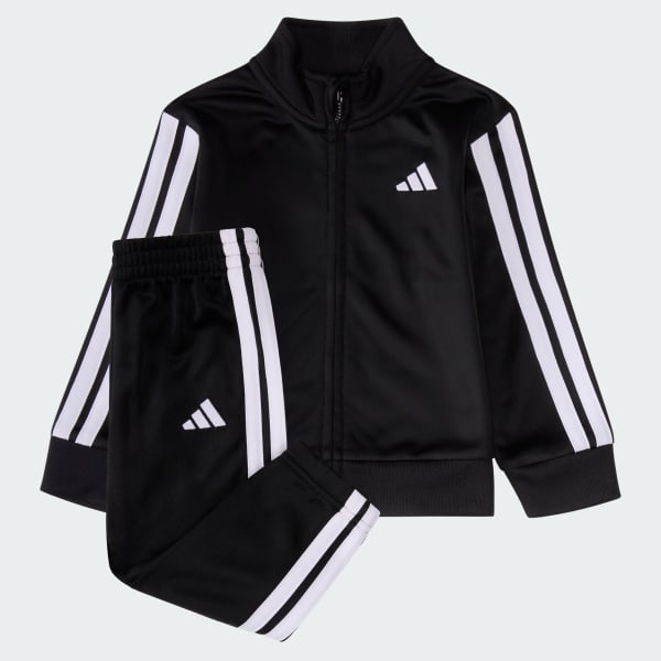 adidas 2-Piece Long Sleeve Essential 3-Stripe Track Set - Black