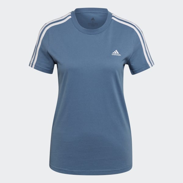 Azul Camiseta Essentials Slim 3-Stripes 28870