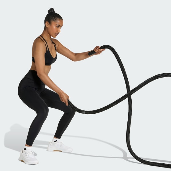 Siyah Optime Workout Strappy Hafif Destekli Sporcu Sütyeni