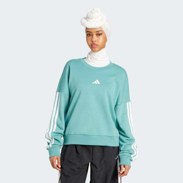 Turquesa Sudadera Essentials 3 Franjas Tela French Terry