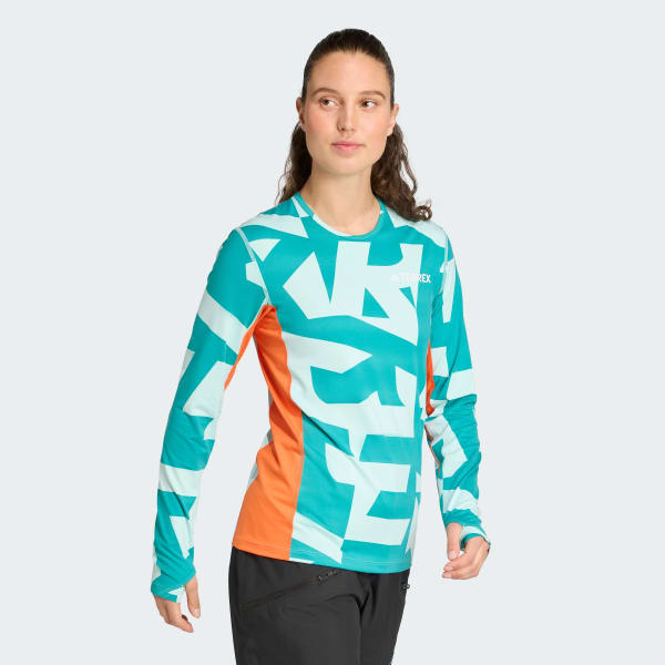 Turchese Base Layer sintetico multi a maniche lunghe