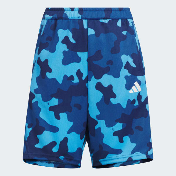 ブルー エッセンシャルズ カモ パック ルーズフィット ダブルAOPニットショーツ