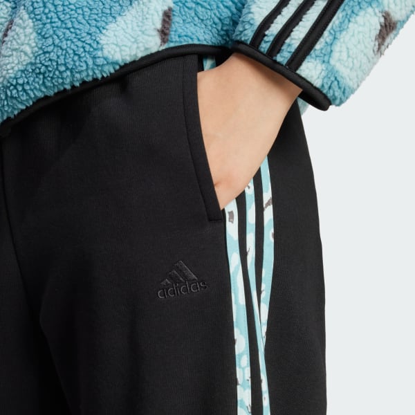 adidas Essentials 3 Stripes Animal Print 7 8 Pants Black Free Shipping with adiClub adidas US