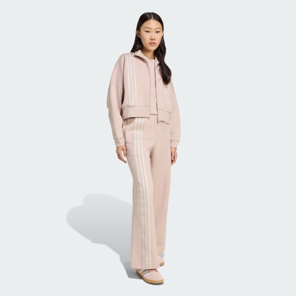 Brown Off Placed 3-Stripes Zip Up