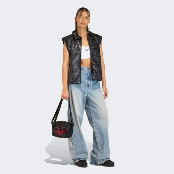 Negro CHALECO DE PIEL SINTÉTICA