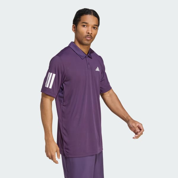 Purple Club Tennis 3-Stripes Polo Shirt